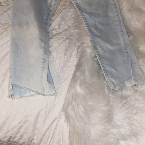 Sanctuary Alt Tapered Twisted Asymmetrical Jeans Raw Hem Cropped Soto Blue - Picture 6 of 6